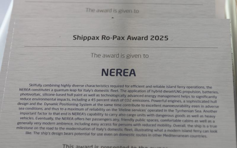 La Nerea premiata agli Shippax Award 2025