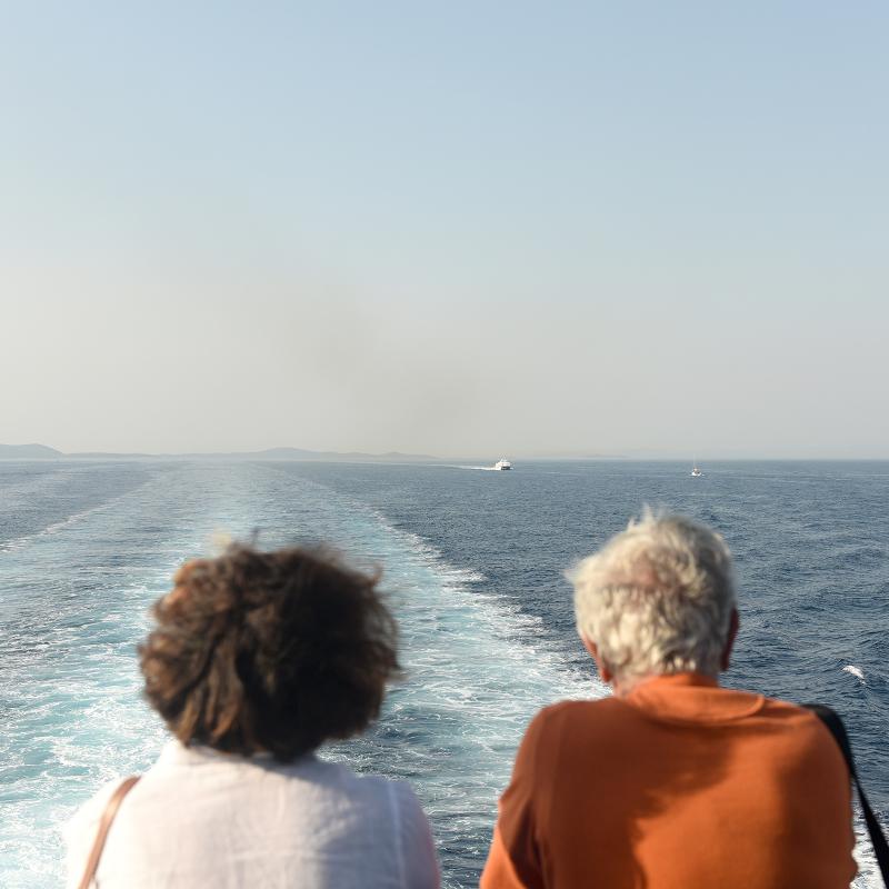 viaggiatori affacciati dalla nave