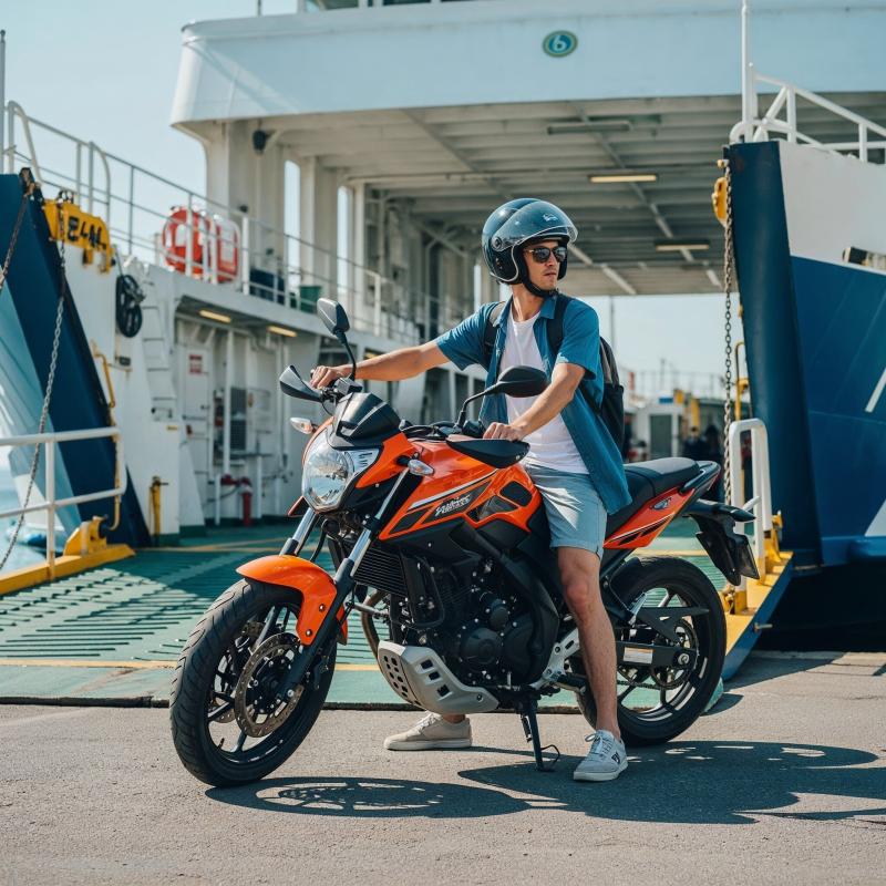 Come arrivare alle Egadi da Trapani - imbarco moto su traghetto